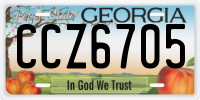 GA license plate CCZ6705