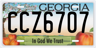 GA license plate CCZ6707