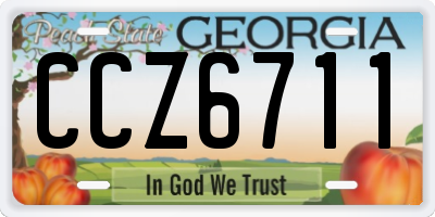 GA license plate CCZ6711