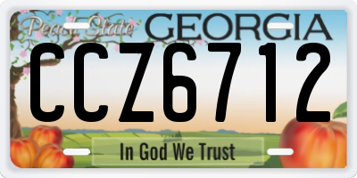 GA license plate CCZ6712