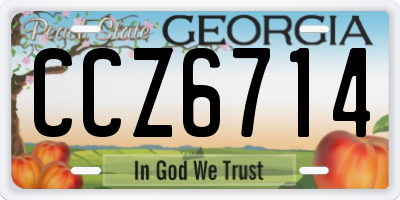 GA license plate CCZ6714