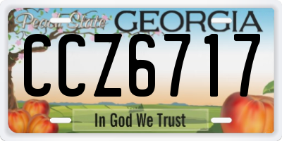 GA license plate CCZ6717