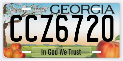 GA license plate CCZ6720