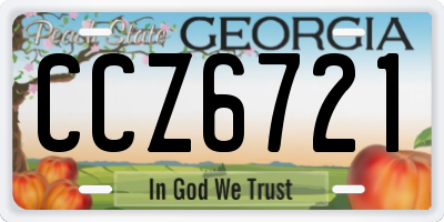 GA license plate CCZ6721
