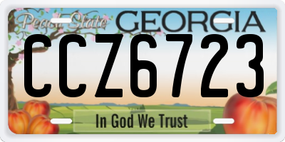 GA license plate CCZ6723