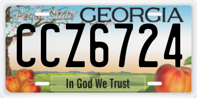 GA license plate CCZ6724