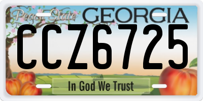 GA license plate CCZ6725