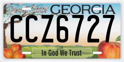 GA license plate CCZ6727