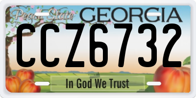 GA license plate CCZ6732