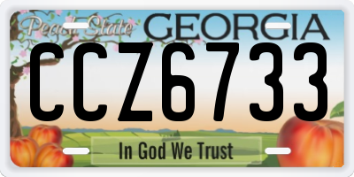GA license plate CCZ6733