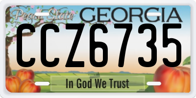 GA license plate CCZ6735