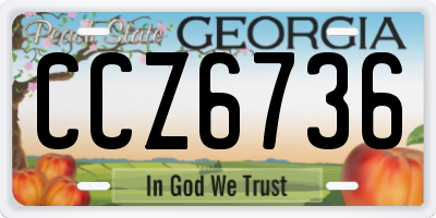 GA license plate CCZ6736