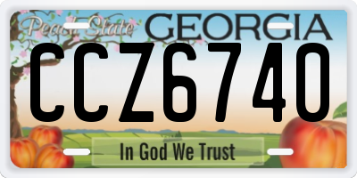GA license plate CCZ6740