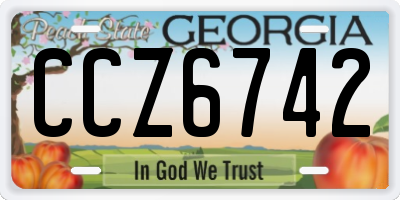 GA license plate CCZ6742
