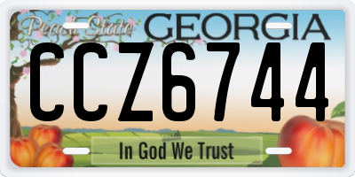 GA license plate CCZ6744