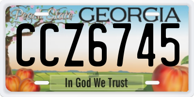 GA license plate CCZ6745