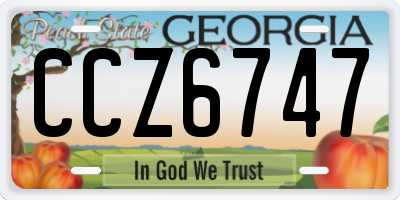 GA license plate CCZ6747