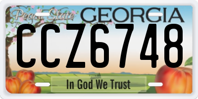 GA license plate CCZ6748