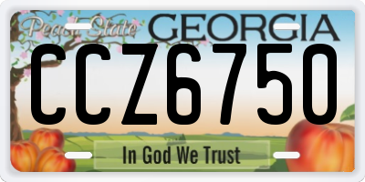 GA license plate CCZ6750