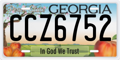 GA license plate CCZ6752