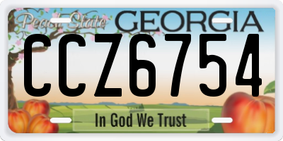 GA license plate CCZ6754