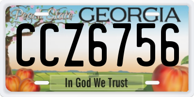 GA license plate CCZ6756