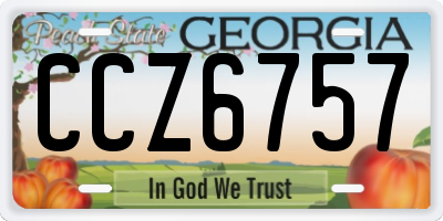 GA license plate CCZ6757