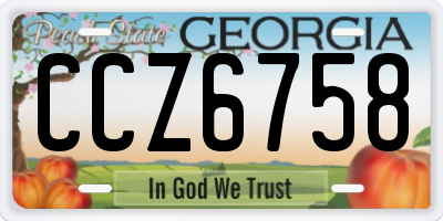 GA license plate CCZ6758