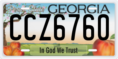 GA license plate CCZ6760