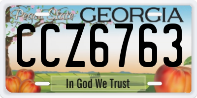 GA license plate CCZ6763