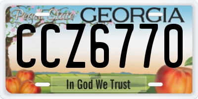 GA license plate CCZ6770