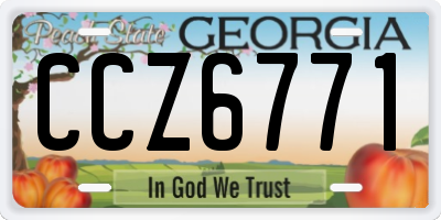 GA license plate CCZ6771
