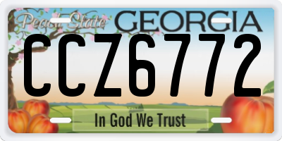 GA license plate CCZ6772