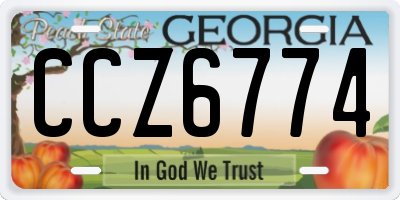 GA license plate CCZ6774