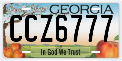GA license plate CCZ6777