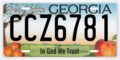 GA license plate CCZ6781