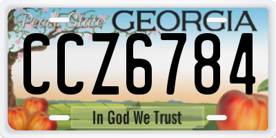 GA license plate CCZ6784