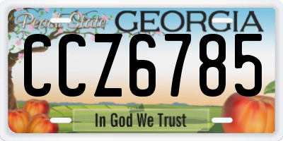 GA license plate CCZ6785