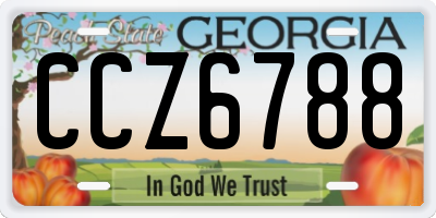 GA license plate CCZ6788