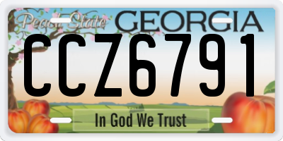 GA license plate CCZ6791