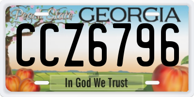 GA license plate CCZ6796