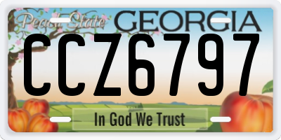 GA license plate CCZ6797