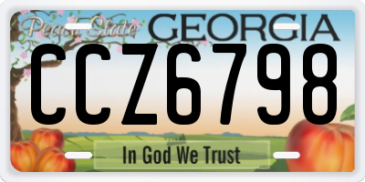 GA license plate CCZ6798