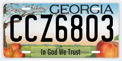 GA license plate CCZ6803