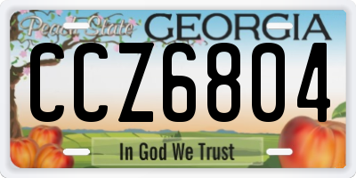 GA license plate CCZ6804