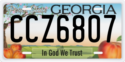 GA license plate CCZ6807