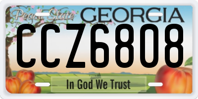 GA license plate CCZ6808