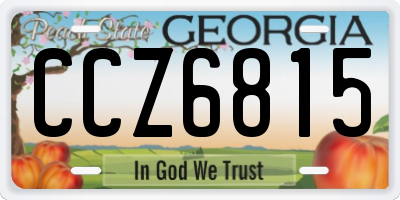 GA license plate CCZ6815