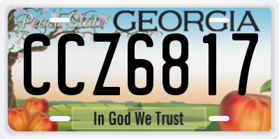 GA license plate CCZ6817