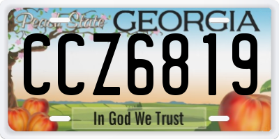 GA license plate CCZ6819